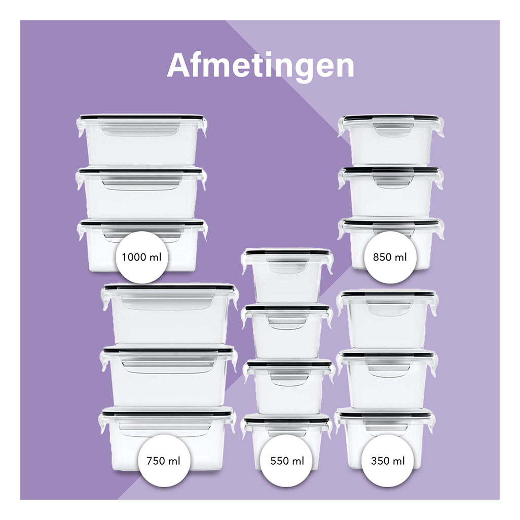 Vershoudbakjes - Set van 16 Stuks